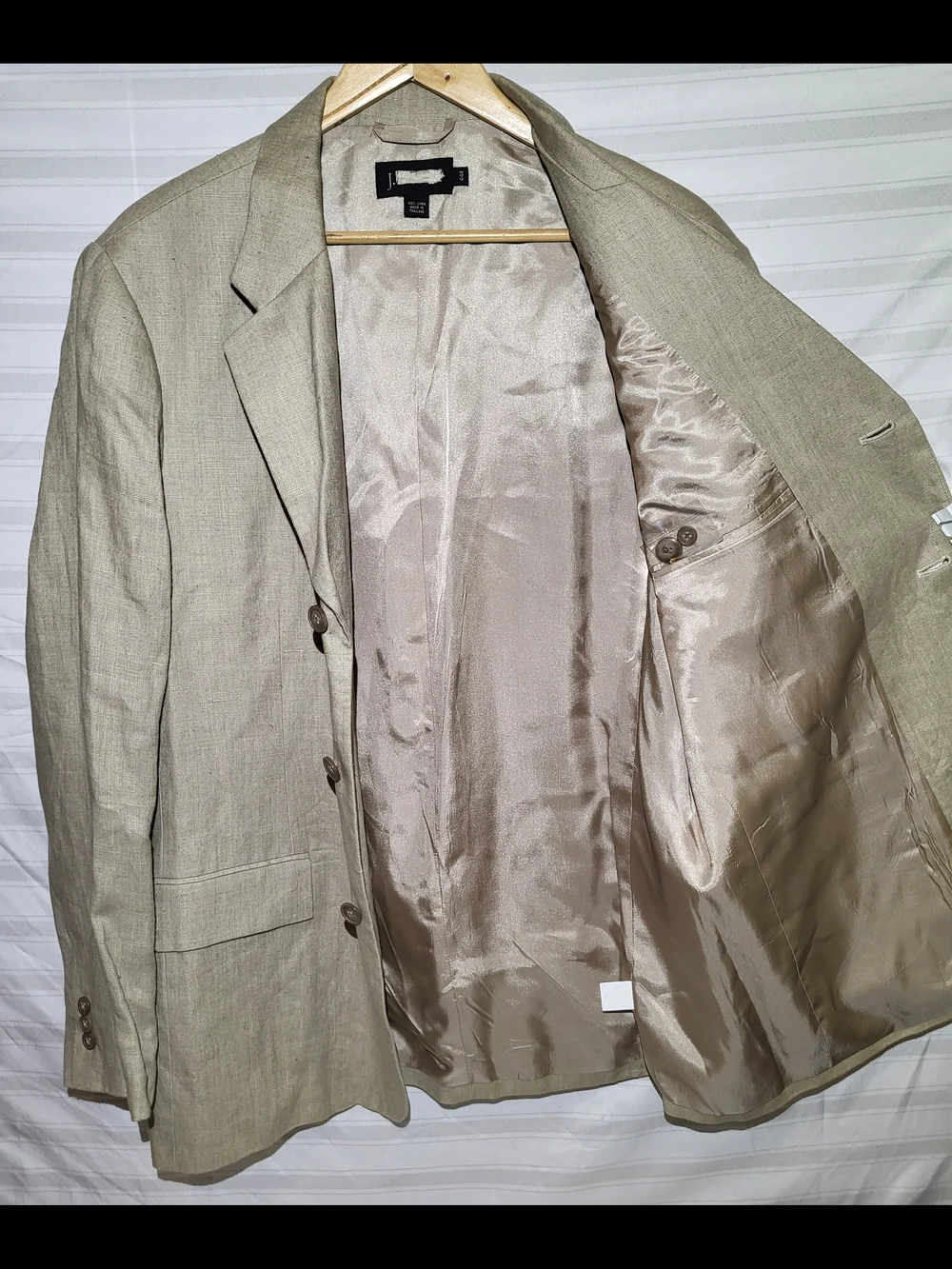 J. Crew Men's Light Beige 100% Linen Sport Coat Blazer